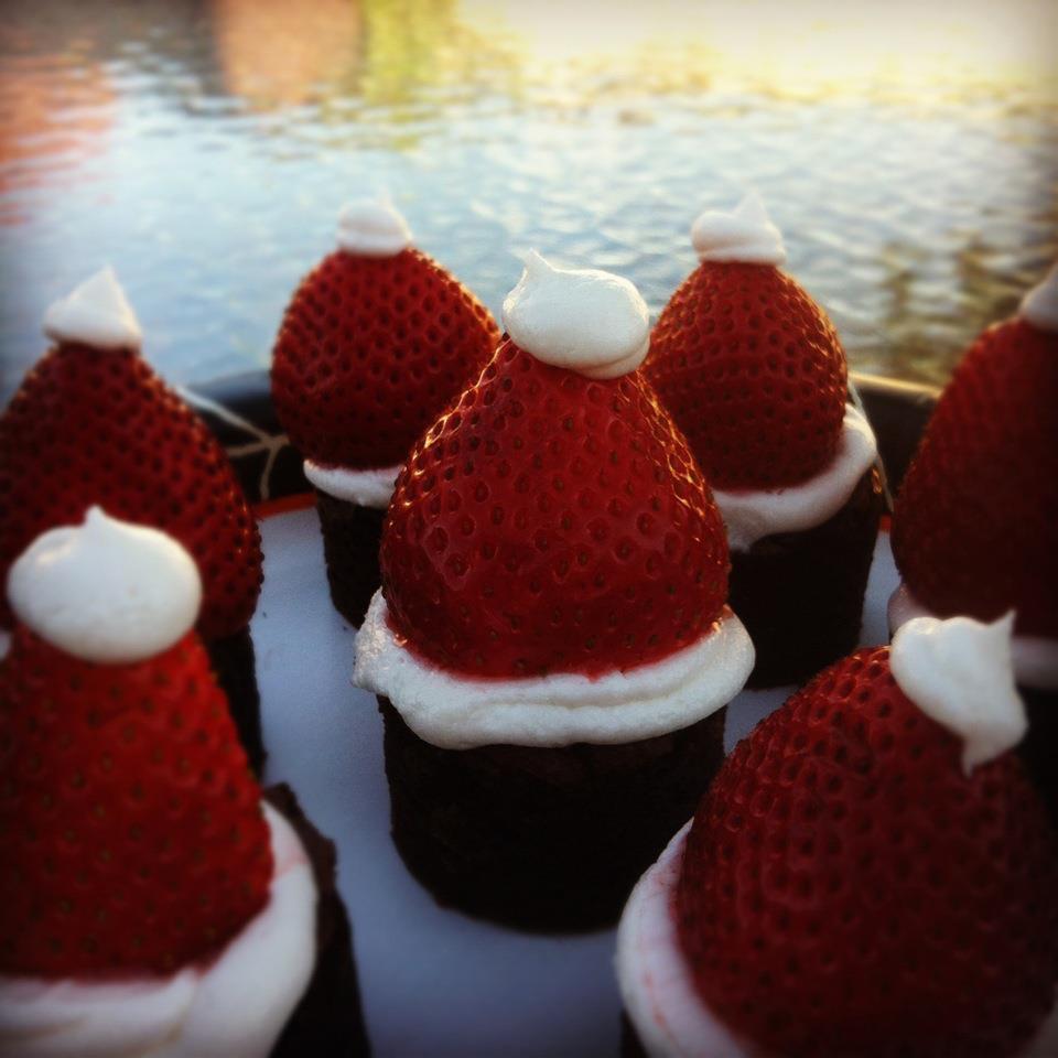 Brownie Santa hats