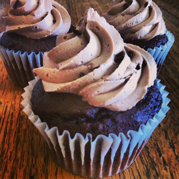 Cherry cordial - chocolate cupcake cherry filling chocolate mousse buttercream