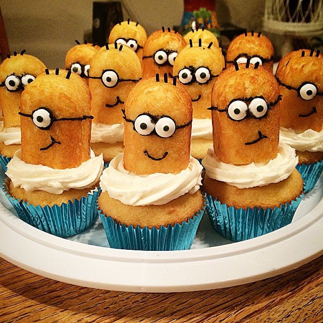 Minions on vanilla cupcake with Madagascar bourbon vanilla buttercream