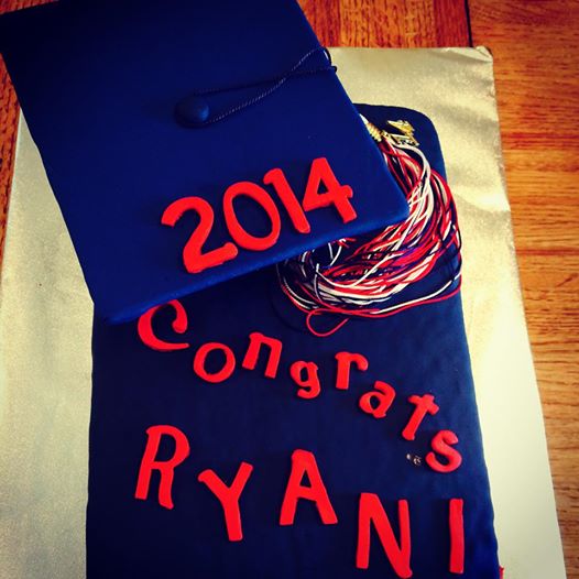 Chocolate graduation / birthday cake with chocolate buttercream