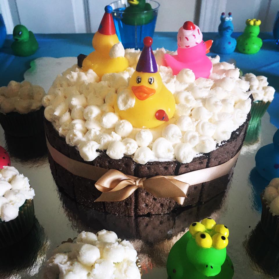 Rubber duckies - banana cake with caramel buttercream
